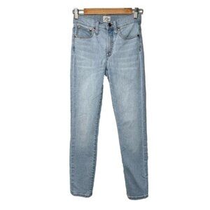 J Crew Denim Womens Size 25 9" High Rise Toothpick Light Wash Jeans Stretch Blue